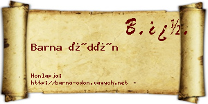 Barna Ödön névjegykártya