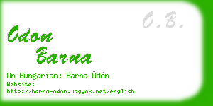 odon barna business card
